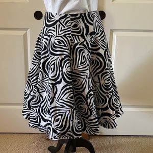 WHBM A-Line Skirt in Black and White.